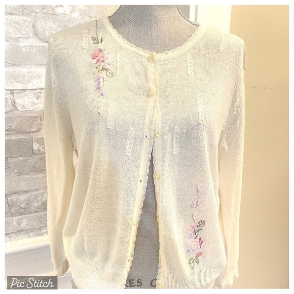 R & K Originals l VINTAGE BUTTON DOWN CARDIGAN SWEATER l 0819 - Picture 1 of 5